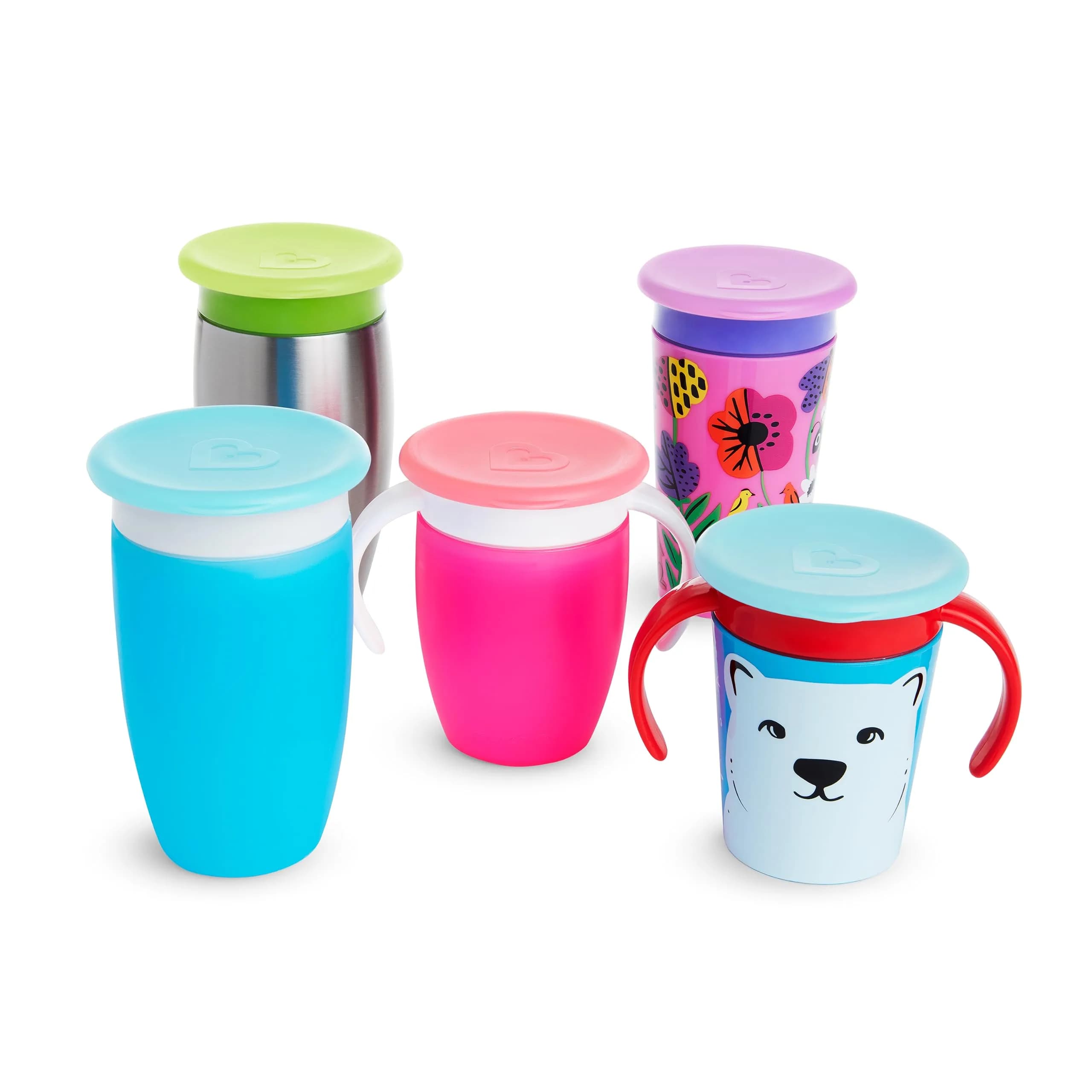 Munchkin Miracle 360 Sippy Cup Lids 4 Count Assorted Colors | BPA-Free & Dishwasher-Safe - view 2