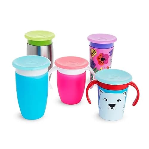 Munchkin Miracle 360 Sippy Cup Lids 4 Count Assorted Colors | BPA-Free & Dishwasher-Safe thumbnail 2