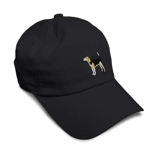 Speedy Pros Soft Baseball Hat Embroidered Dad Hat Beagle A Embroidery Men & Ladies Baseball Cap Cotton Black Design Only thumbnail 1