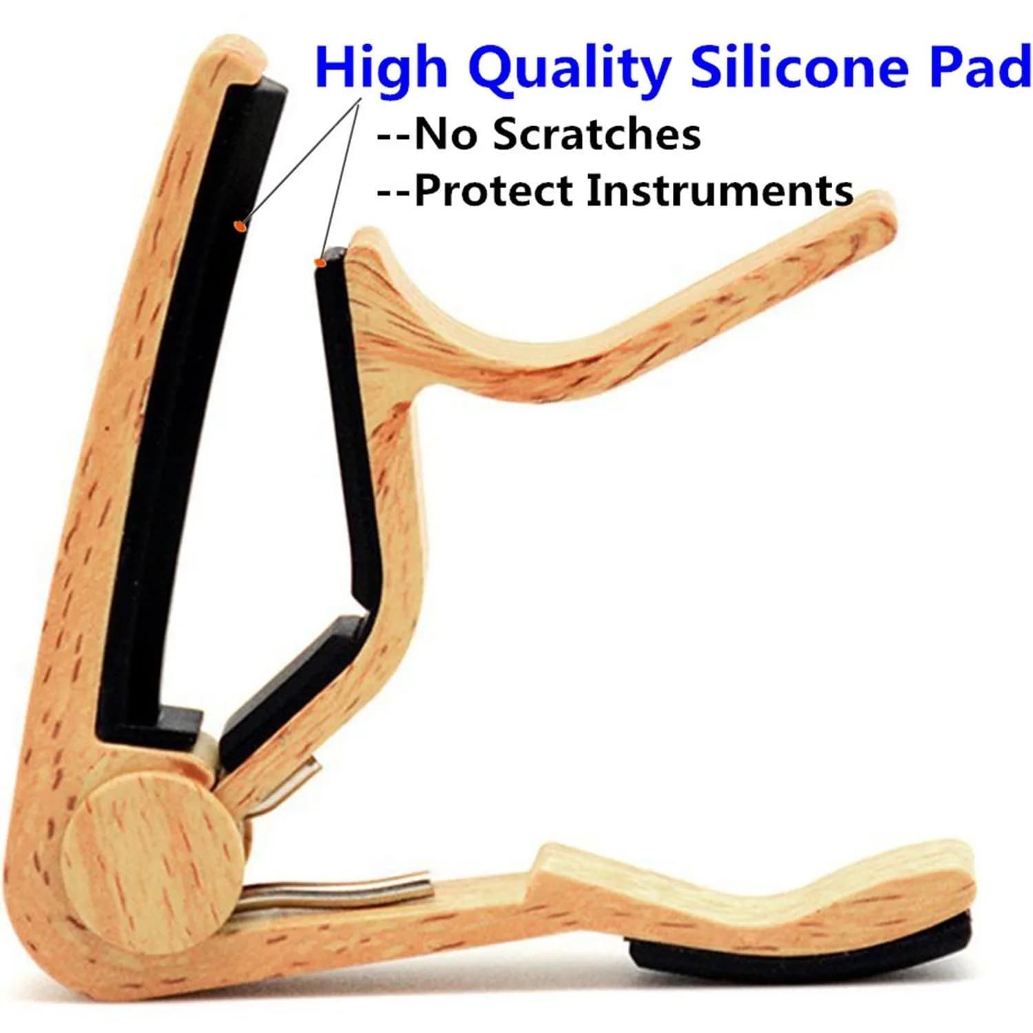 WINGO Guitar Capo for Acoustic and Electric Guitar with 5 Picks, Burlywood | Quick-Release, No Buzz, 6-String Steel Acoustic/Electric - view 2