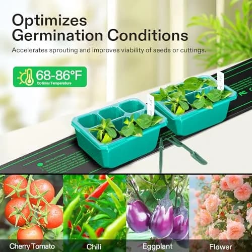 VIVOSUN Seedling Heat Mat 3" x 20" (7.6cm x 50.8cm) | Reliable Results for Seedling Start & Cutting Propagation thumbnail 5