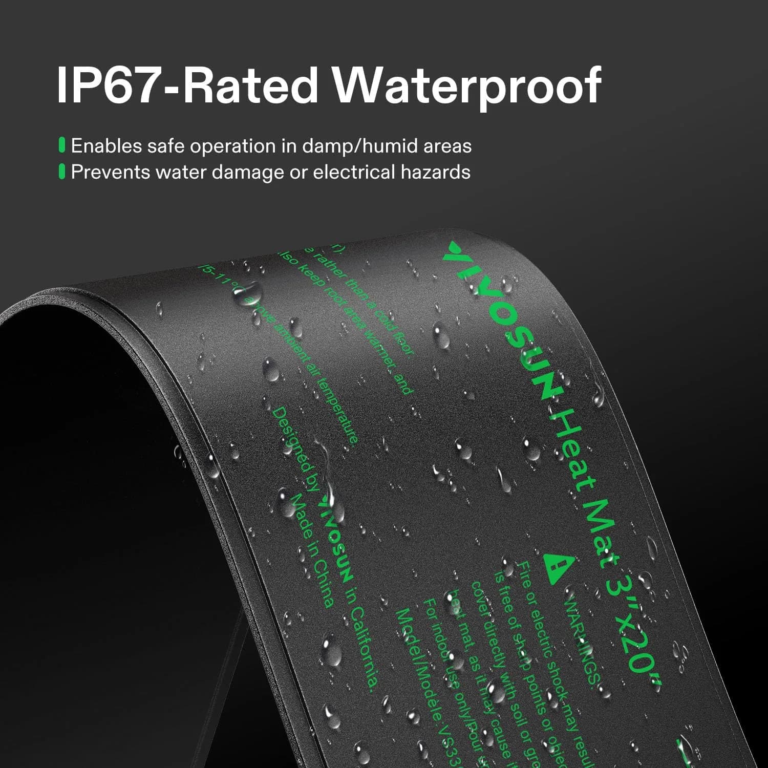 VIVOSUN Seedling Heat Mat 3" x 20" (7.6cm x 50.8cm) | Reliable Results for Seedling Start & Cutting Propagation - view 4
