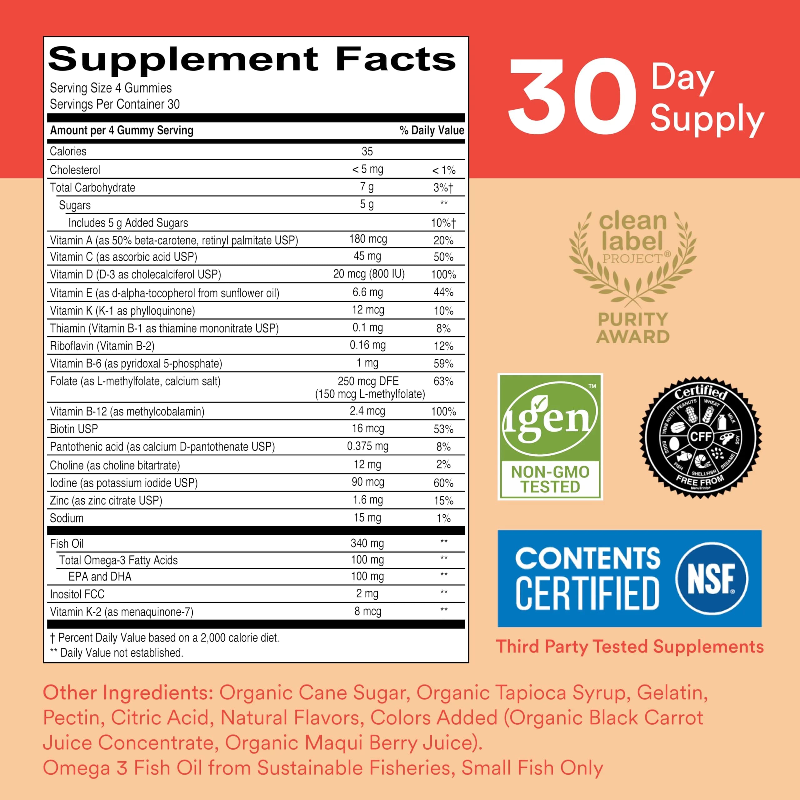 SmartyPants Kids Multivitamin Gummies - Discontinued Red, 30 Day Supply (1 Count) - view 2