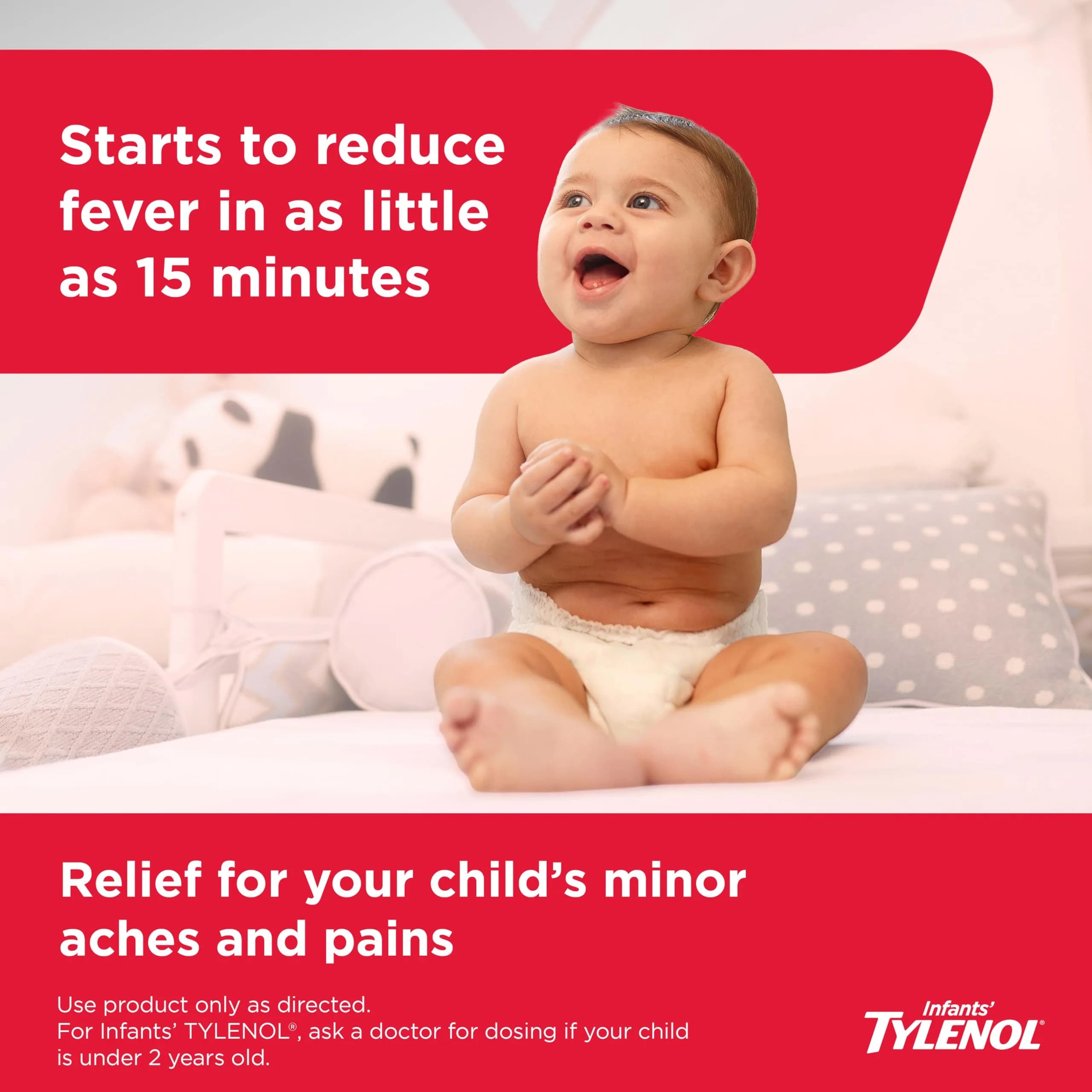 Infants’ Tylenol Dye-Free Acetaminophen Oral Suspension, Cherry Flavor, 60ml (2 Fl Oz) | Doctor Recommended Pain Relief & Fever Reducer - view 5