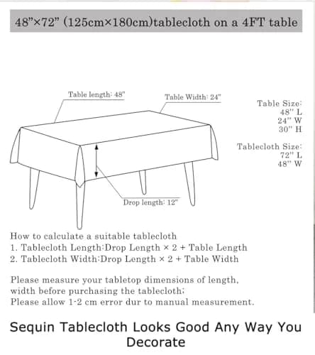 ShinyBeauty Sequin Tablecloth 48x72 Inch | Royal Blue Glitter for Wedding & Party Decor thumbnail 6