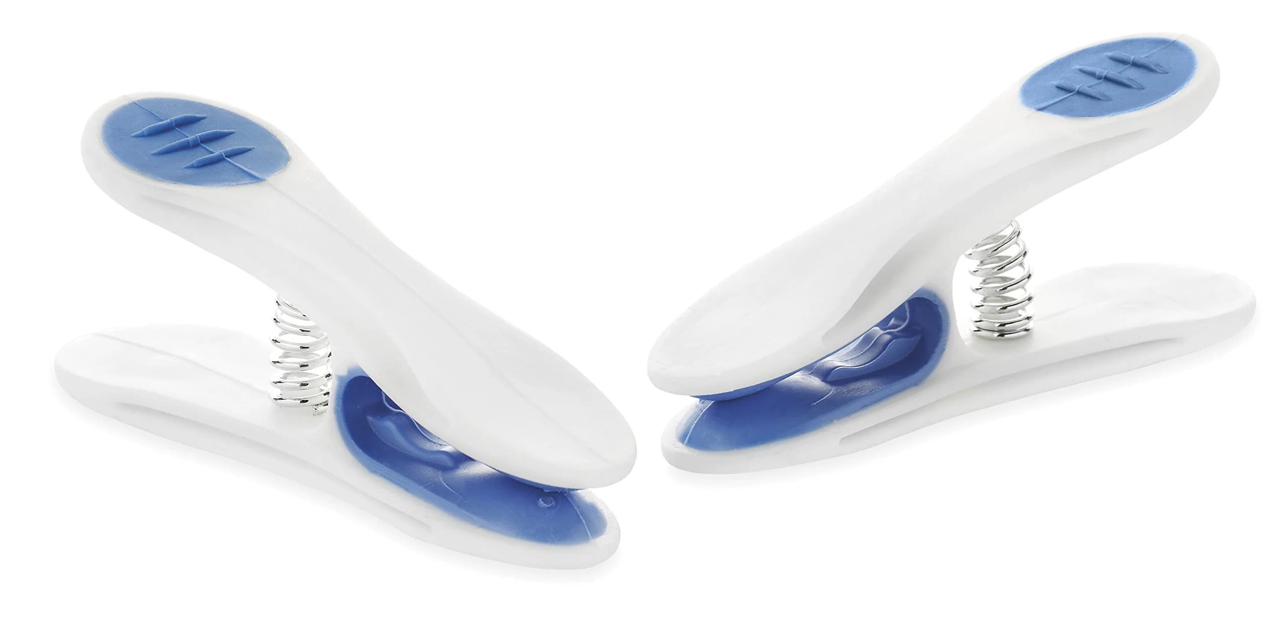 Whitmor Soft Touch Clothespins Set of 20 | Rust-Resistant, Gentle on Fabrics, 1.38" x 0.88" x 2.44" — White / Blue
