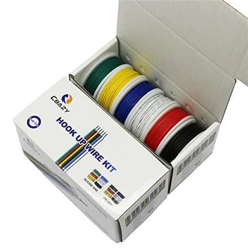 CBAZY PVC Electrical Wire Kit 26AWG 6 Colors 32.8ft | Tinned Copper, 300V, DIY Friendly thumbnail 2