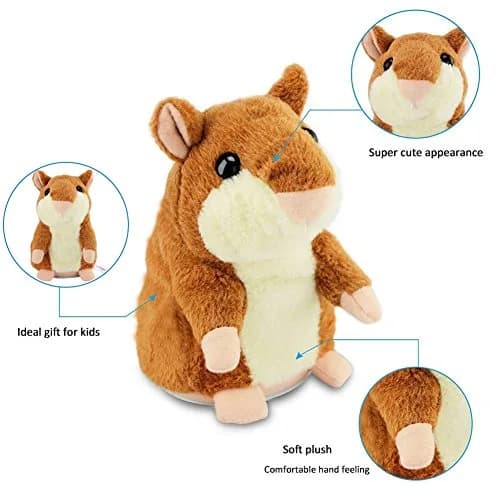 YOEGO Talking Hamster Repeats What You Say Interactive Plush Toy for Kids 3+ | Animal Sound Effects thumbnail 5