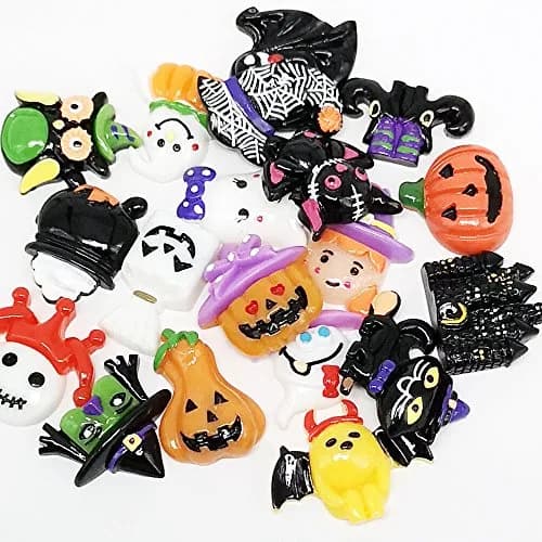 Chenkou Craft 20pcs Resin Flatback Halloween Embellishments | Assorted Styles 15-40mm thumbnail 1