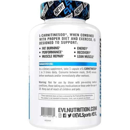 Evlution L-Carnitine Tartrate 120 Servings | Supports Fat Burning & Energy thumbnail 3