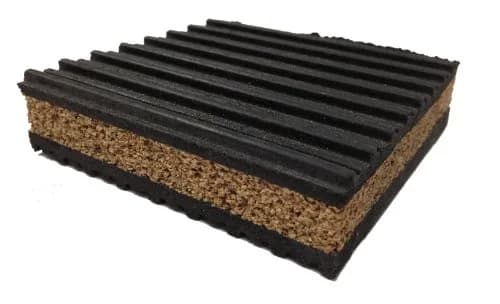 PneumaticPlus Cork & Rubber Anti Vibration Pads 6" x 6" | 7/8" Thick Vibration Damping thumbnail 2