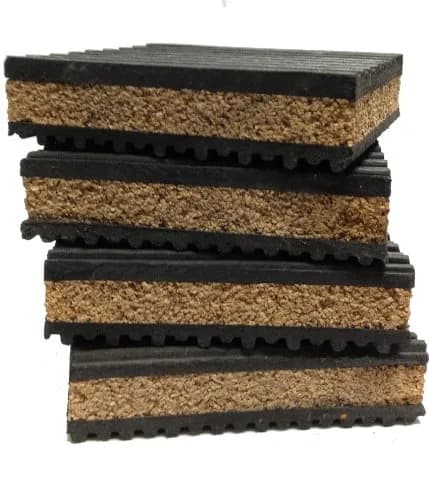 PneumaticPlus Cork & Rubber Anti Vibration Pads 6" x 6" | 7/8" Thick Vibration Damping thumbnail 3