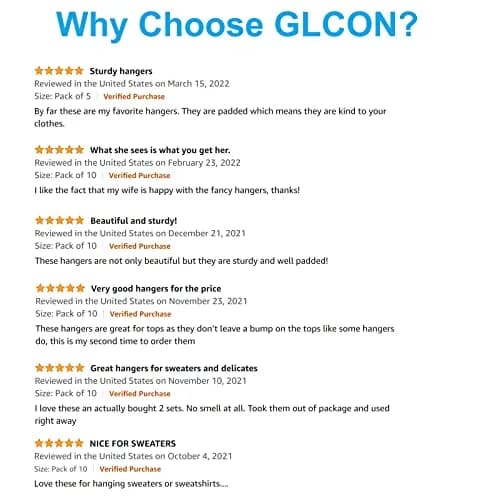 GLCON Satin Padded Clothes Hangers Pack of 10, Floral Foam Coat Hanger with Anti-Slip, Heavy Duty, Purple Violet | 39.4 cm (15.5 in) thumbnail 8