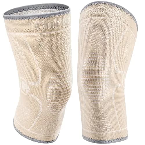 CAMBIVO Orange Small Knee Brace Compression Sleeve for Men & Women - main product image