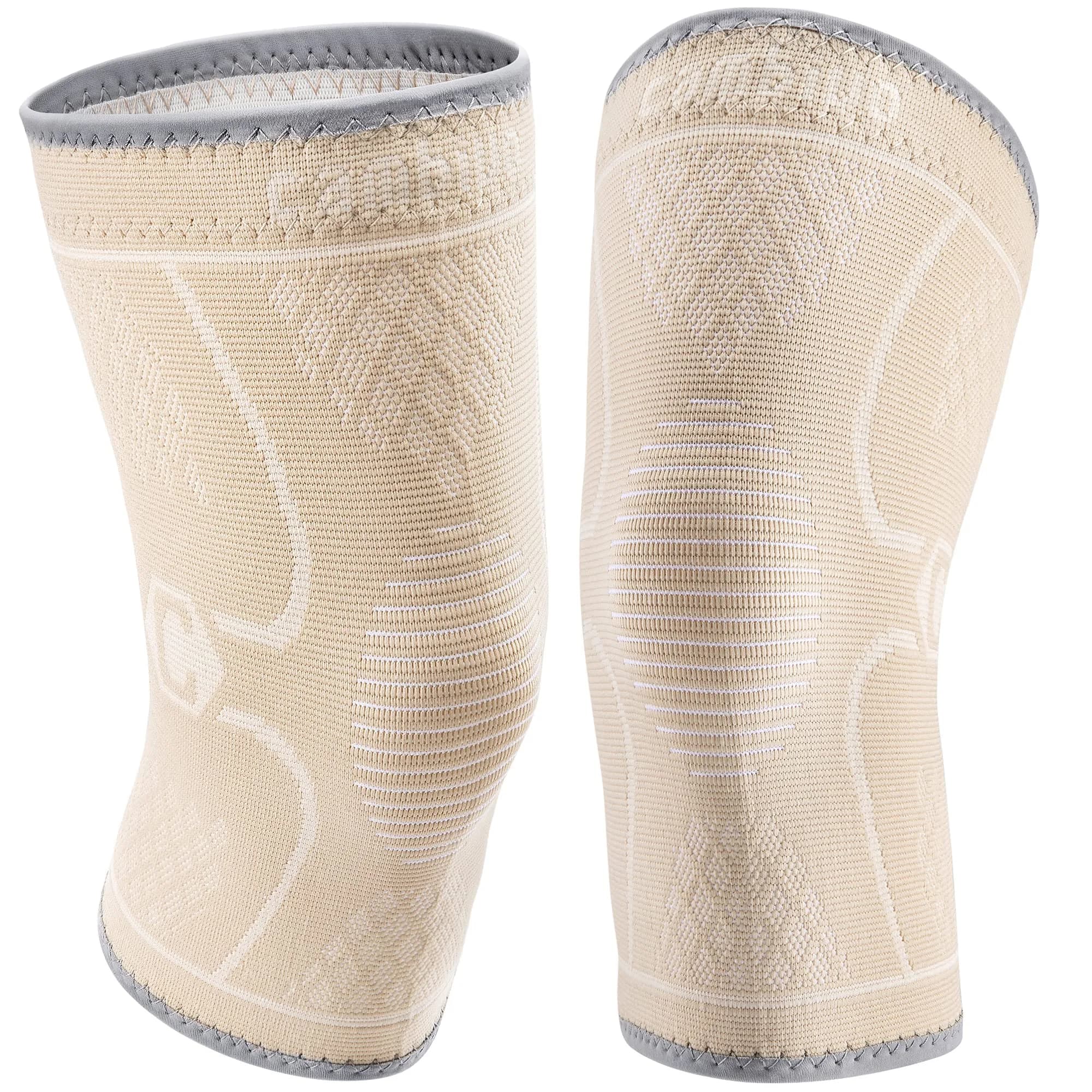 CAMBIVO 2 Pack Knee Brace Compression Sleeve for Men & Women, Blue X-Large | FDA Approved Orthopedic Brace — Orange / Large