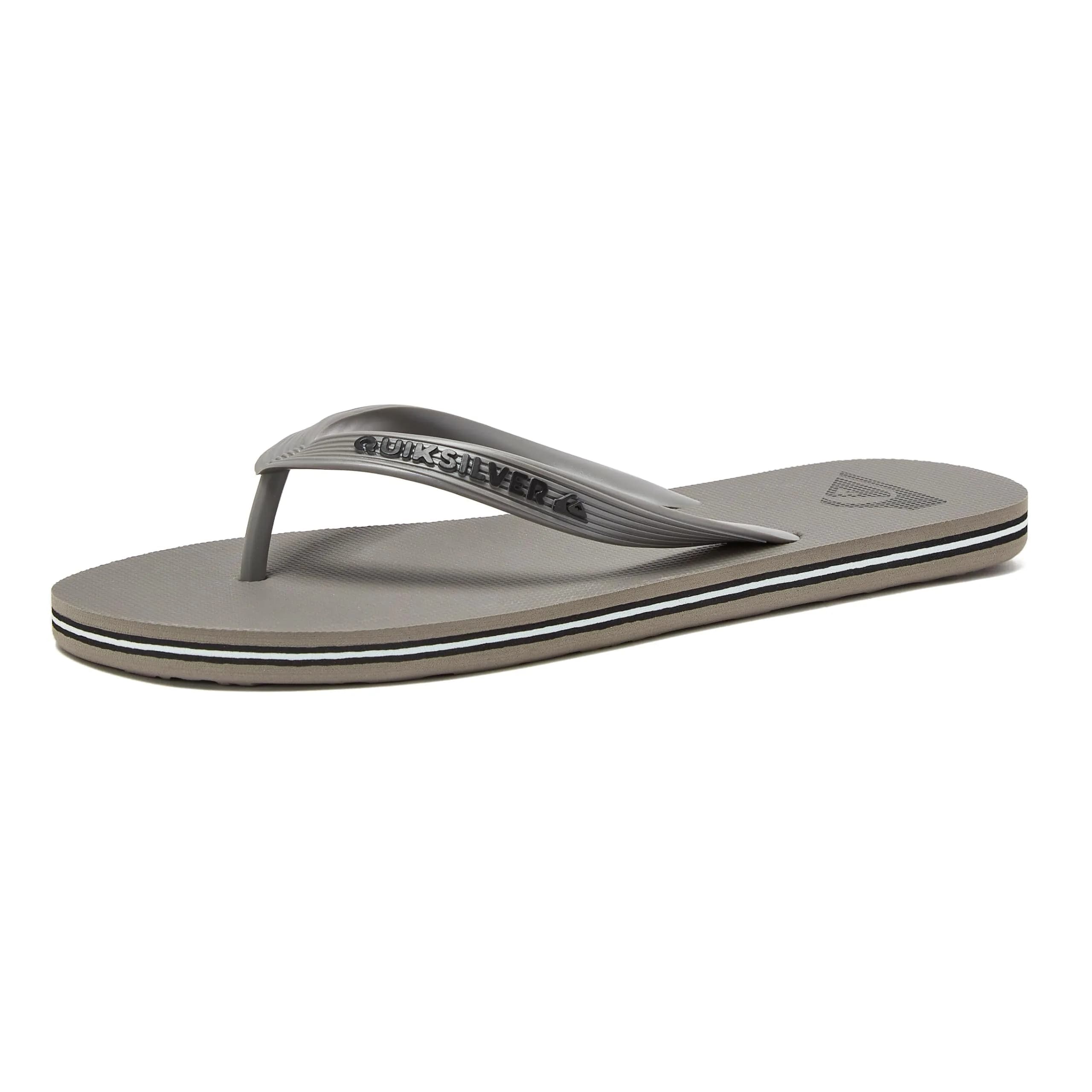Quiksilver Molokai Flip Flops for Men, Athletic Mens Sandals, Size 6 to 16 | Waterproof, Non Slip Comfort — Grey/Grey/Grey / 13