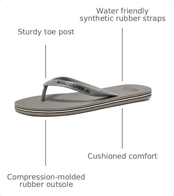 Quiksilver Molokai Flip Flops for Men, Athletic Mens Sandals, Size 13 | Water-Resistant Synthetic Rubber Straps thumbnail 3