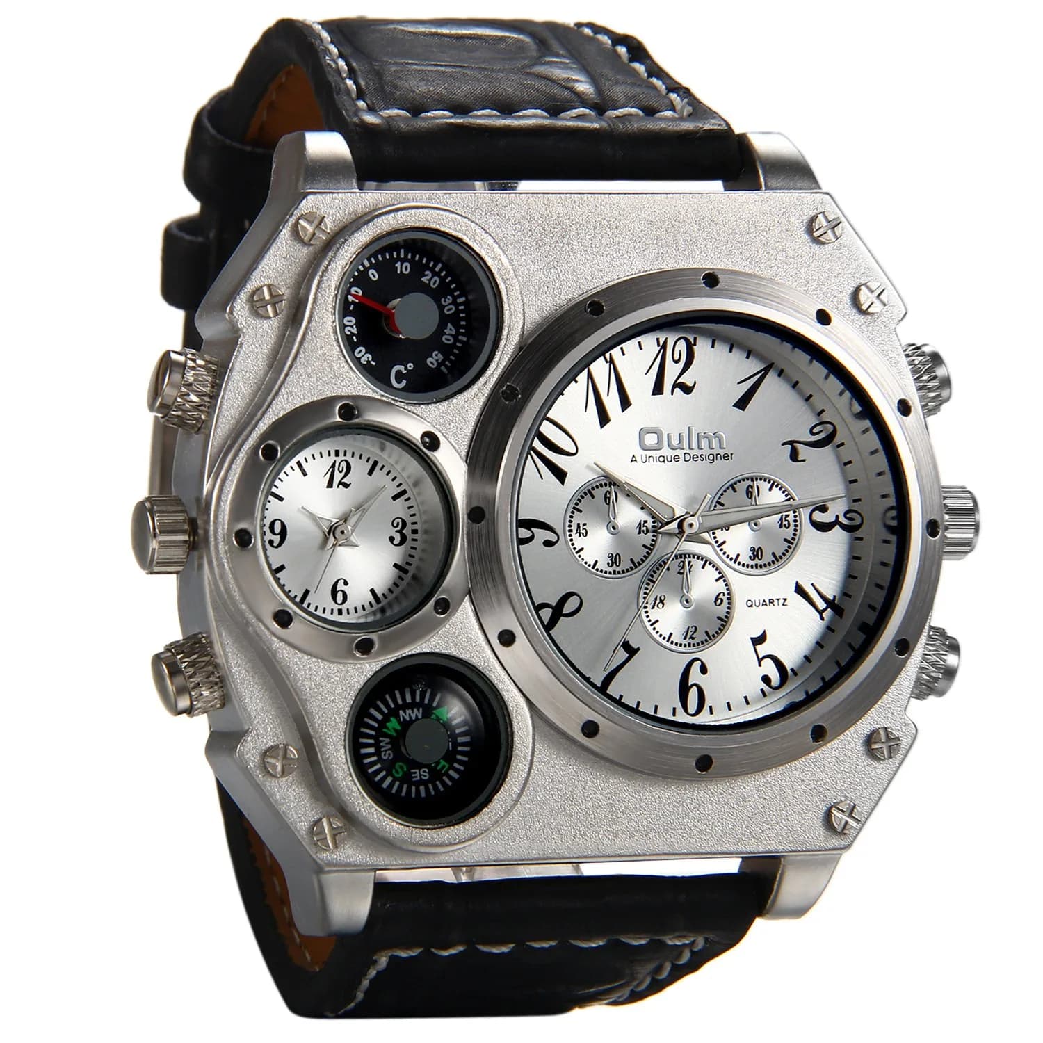 Avaner Men's Casual Analog Watch with Dual Time Zone & Big Face | 5.8cm (2.3") Case - main product image