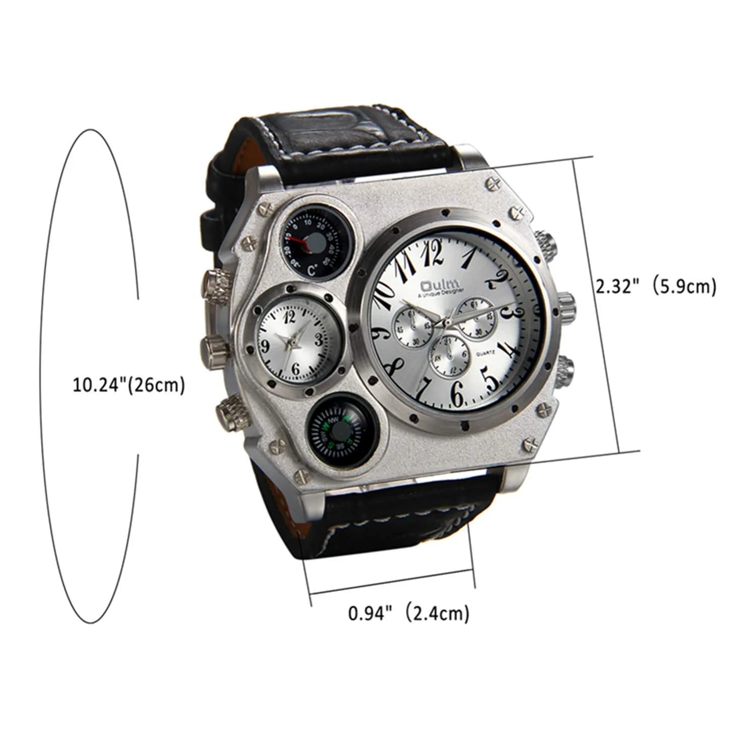 Avaner Men's Casual Analog Watch with Dual Time Zone & Big Face | 5.8cm (2.3") Case - view 5