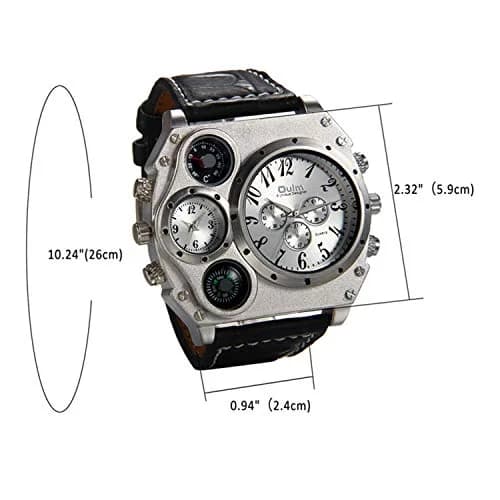 Avaner Men's Casual Analog Watch with Dual Time Zone & Big Face | 5.8cm (2.3") Case thumbnail 5