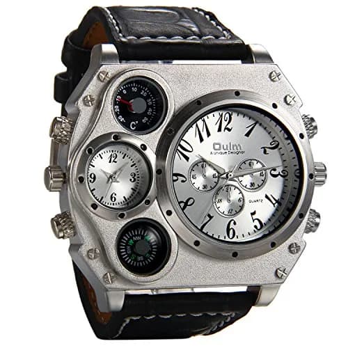 Avaner Men's Casual Analog Watch with Dual Time Zone & Big Face | 5.8cm (2.3") Case thumbnail 1