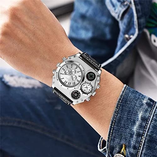 Avaner Men's Casual Analog Watch with Dual Time Zone & Big Face | 5.8cm (2.3") Case thumbnail 3