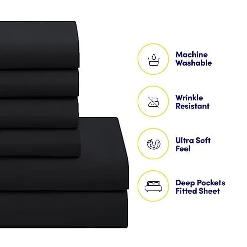 Sweet Home Collection 5 Piece Comforter Set Bag Solid Color All Season Microfiber Twin | Luxurious Bedding thumbnail 3