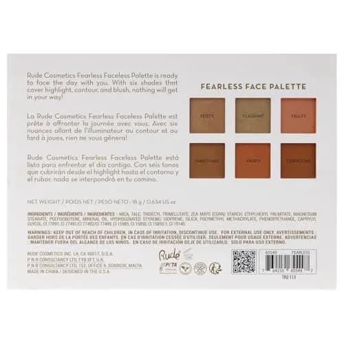 RUDE Face Palette - Fearless | High-Pigment Makeup for All Skin Tones, 0.634 oz thumbnail 7