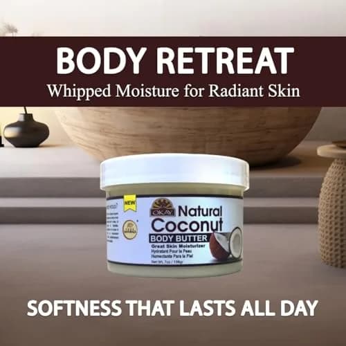 OKAY 100% Natural Coconut Butter for Skin and Hair 200ml (7 Oz) | Melts and Absorbs Easily thumbnail 6