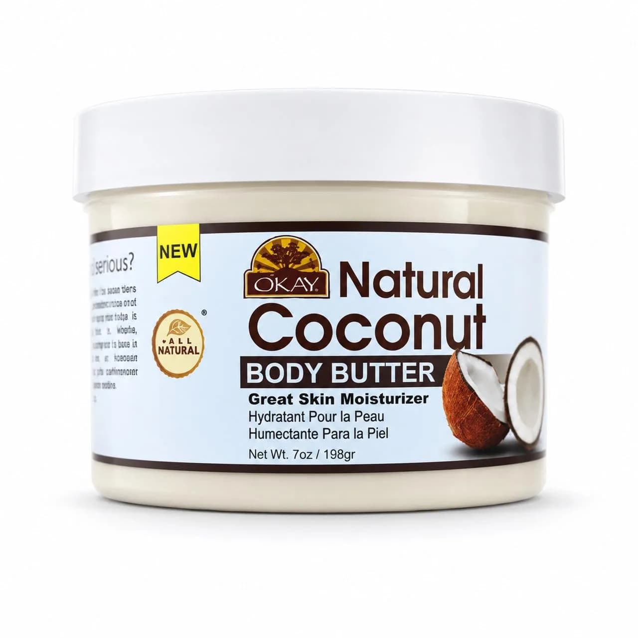 OKAY Pure Naturals Shea & Mango Body Butter 207ml (7 Fl Oz) | Deep Hydration for All Skin Types — Coconut