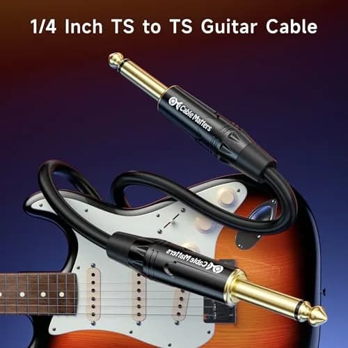 Cable Matters 2-Pack 3ft (0.91m) TS to TS Guitar Cable | Balanced Audio Cable for Instruments thumbnail 2