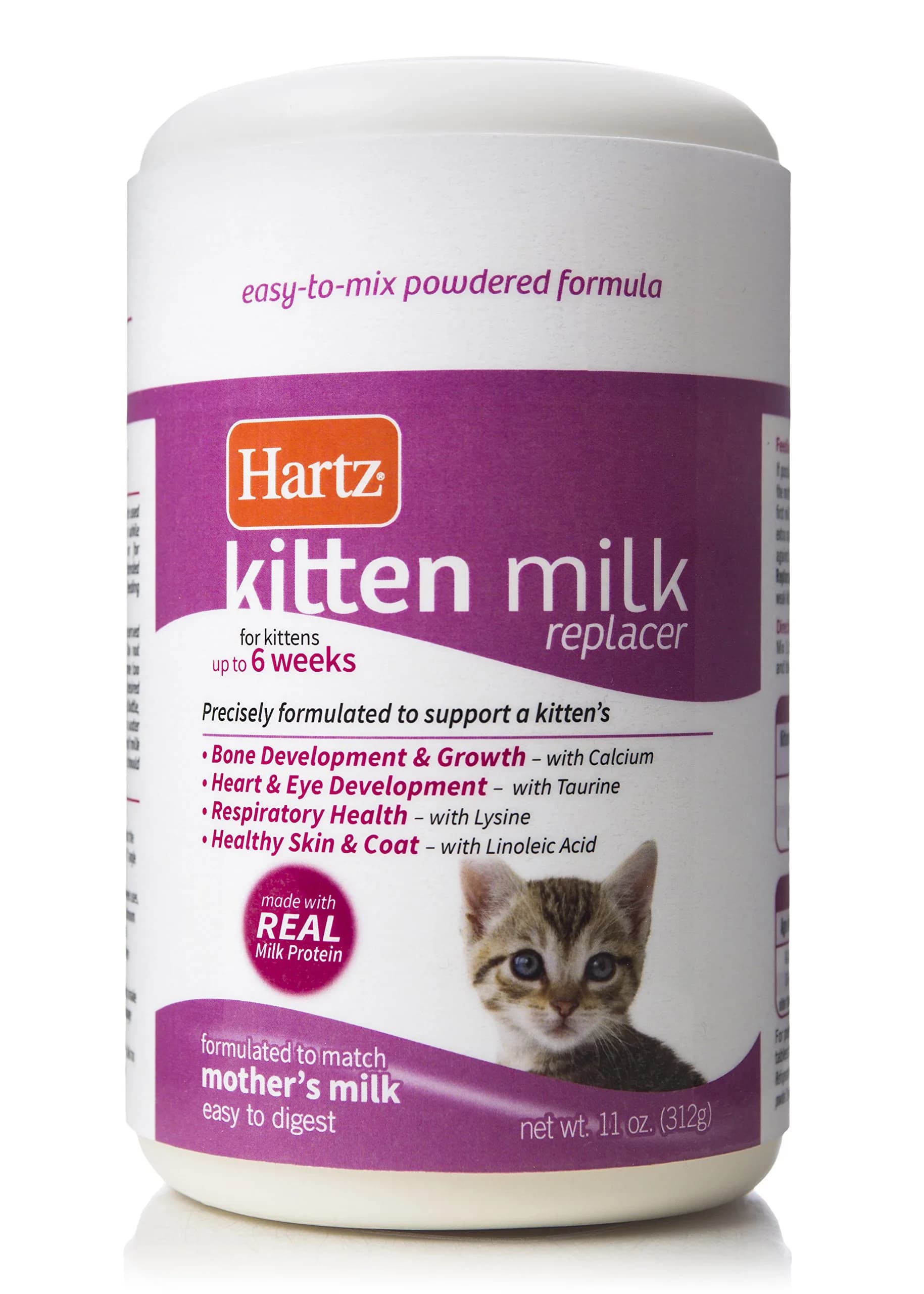 Hartz Powdered Kitten Milk Replacer Formula 11 Oz (312 g) | Precisely Formulated for Kittens - main product image