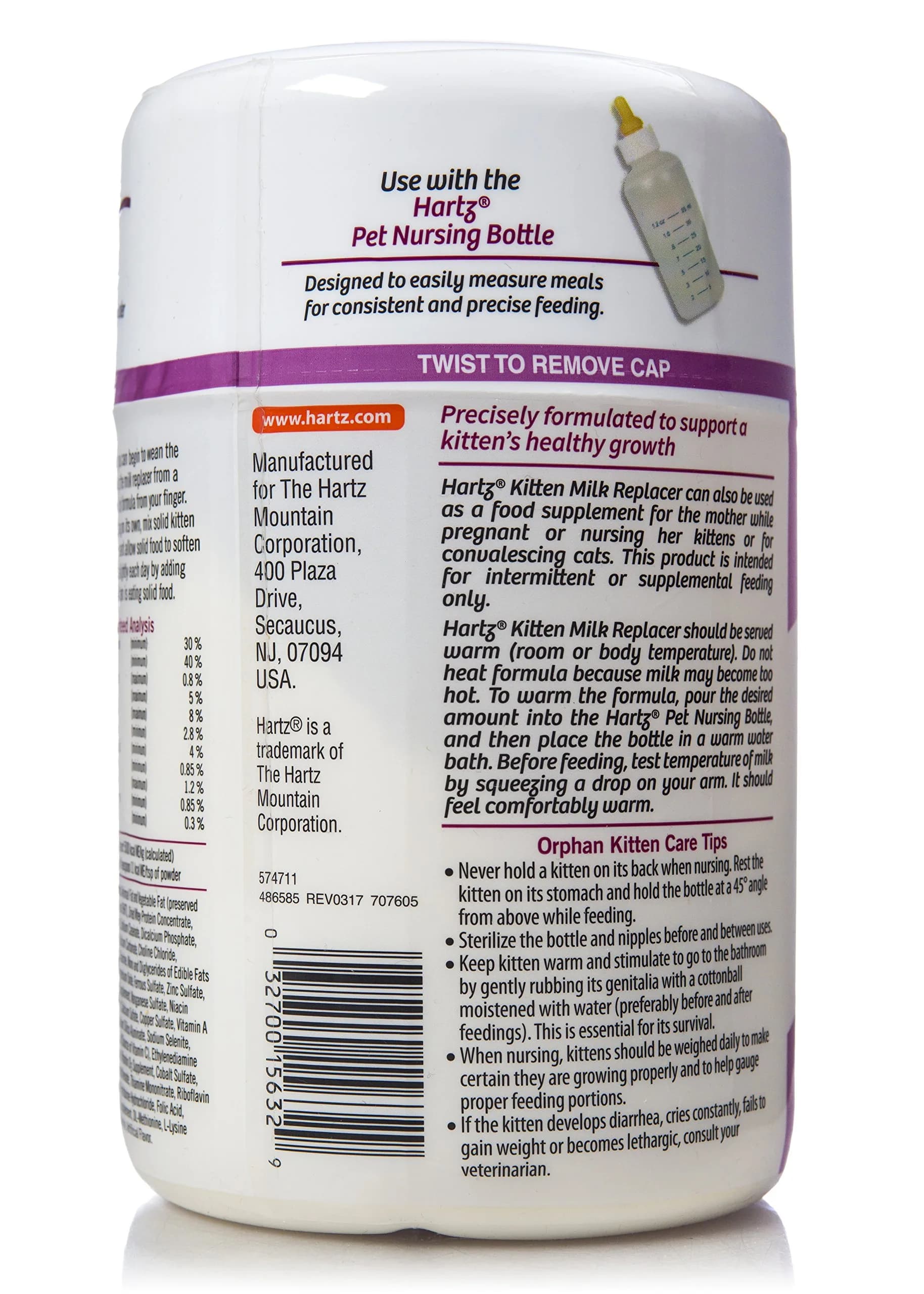 Hartz Powdered Kitten Milk Replacer Formula 11 Oz (312 g) | Precisely Formulated for Kittens - view 3