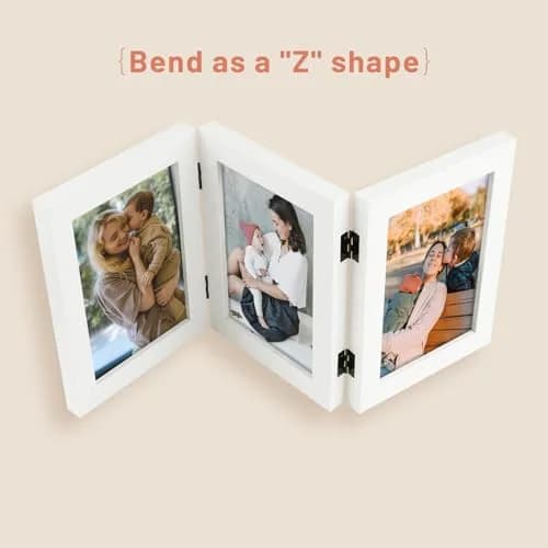 Golden State Art 4x6 Triple Picture Frame White | Modern Collage with Real Glass thumbnail 4
