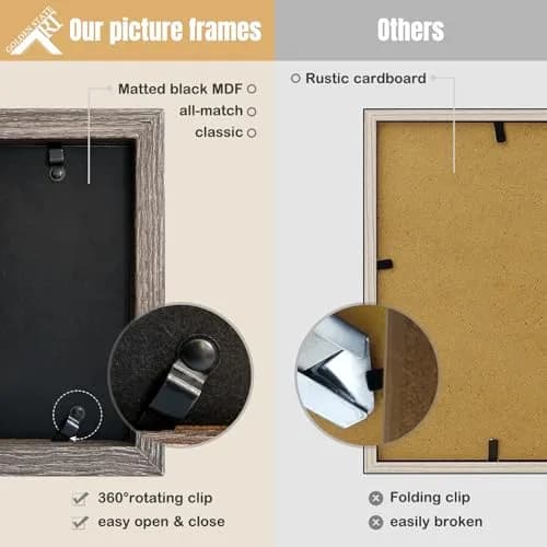 Golden State Art 4x6 Triple Picture Frame White | Modern Collage with Real Glass thumbnail 5