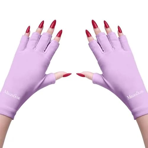 MelodySusie Premium Fingerless UV Protection Gloves for Gel Manicures, UPF 50+ | Blocks 99% UV Rays thumbnail 1