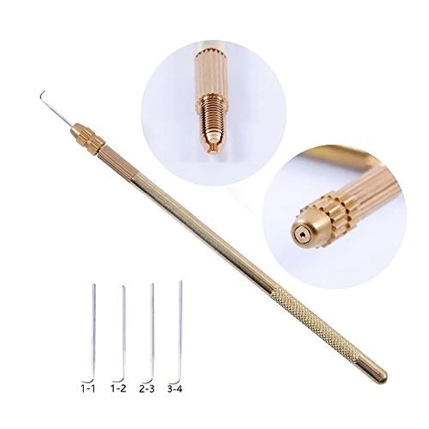 YANTAISIYU Brass Ventilating Holder with 4 Needles for Lace Wigs | 5 Piece Set - main product image