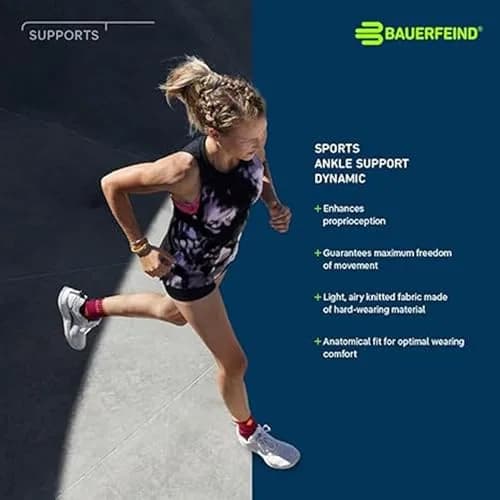 Bauerfeind Sports Ankle Support Dynamic - Ankle Compression Sleeve for Freedom of Movement - 3D AirKnit Fabric for Breathability - Premium Quality & Washable (Large, Rivera) thumbnail 5