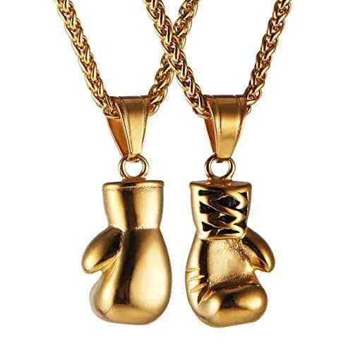 HZMAN Boxing Glove Bible Verse Pendant Stainless Steel Necklace with Chain | 2.5cm (1.0") Pendant thumbnail 1