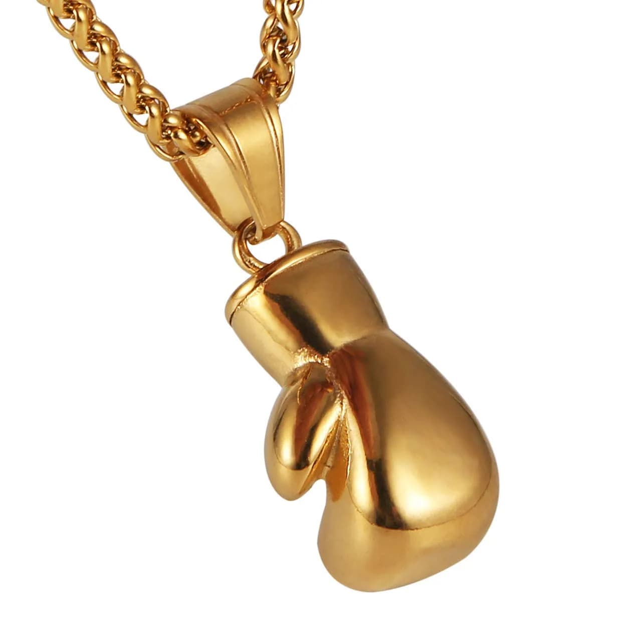 HZMAN Boxing Glove Bible Verse Pendant Stainless Steel Necklace thumbnail 3