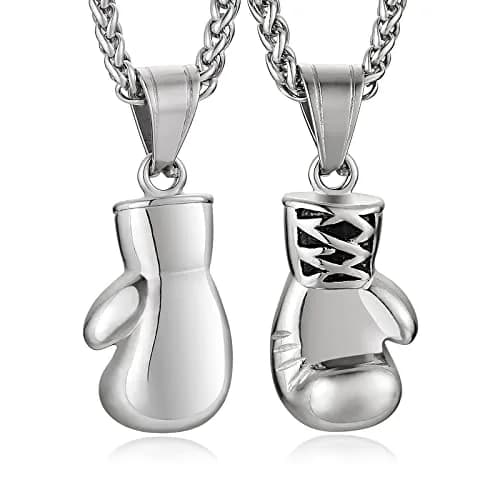 HZMAN Boxing Glove Pendant Necklace with Chain | Stainless Steel, 22+2 Inch Extender thumbnail 1