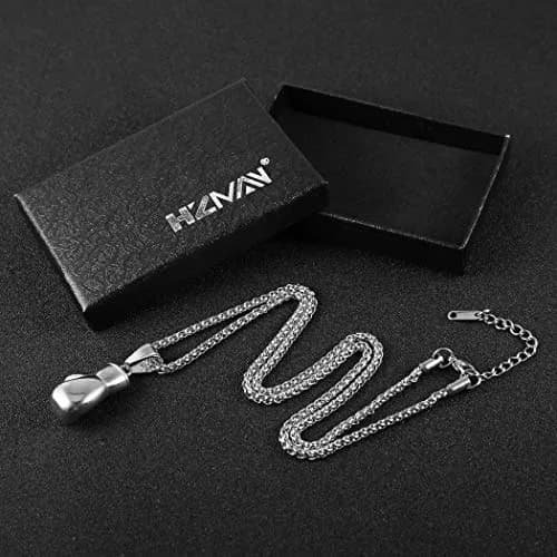 HZMAN Boxing Glove Pendant Necklace with Chain | Stainless Steel, 22+2 Inch Extender thumbnail 5