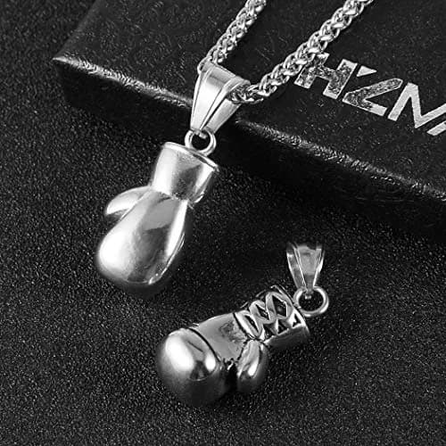HZMAN Boxing Glove Pendant Necklace with Chain | Stainless Steel, 22+2 Inch Extender thumbnail 3