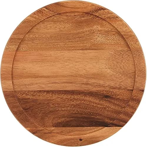 Lipper International Acacia Wood 10" Kitchen Turntable | Durable 10" Diameter Spices & Condiments Organizer thumbnail 1