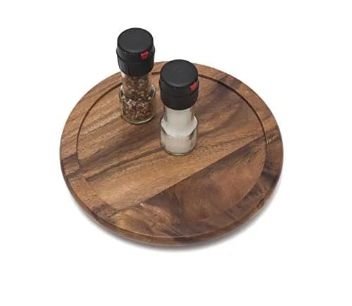 Lipper International Acacia Wood 10" Kitchen Turntable | Durable 10" Diameter Spices & Condiments Organizer thumbnail 6