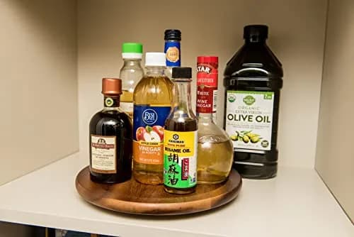 Lipper International Acacia Wood 10" Kitchen Turntable | Durable 10" Diameter Spices & Condiments Organizer thumbnail 7