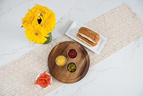 Lipper International Acacia Wood 10" Kitchen Turntable | Durable 10" Diameter Spices & Condiments Organizer thumbnail 8