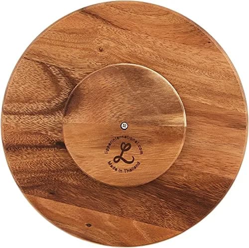 Lipper International Acacia Wood 10" Kitchen Turntable | Durable 10" Diameter Spices & Condiments Organizer thumbnail 2
