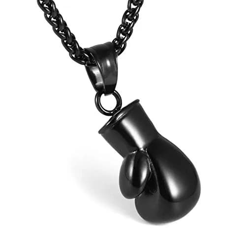 HZMAN Boxing Glove Bible Verse Pendant Necklace 2.5 cm (1.0 inch) | Stainless Steel Chain with Extender thumbnail 3