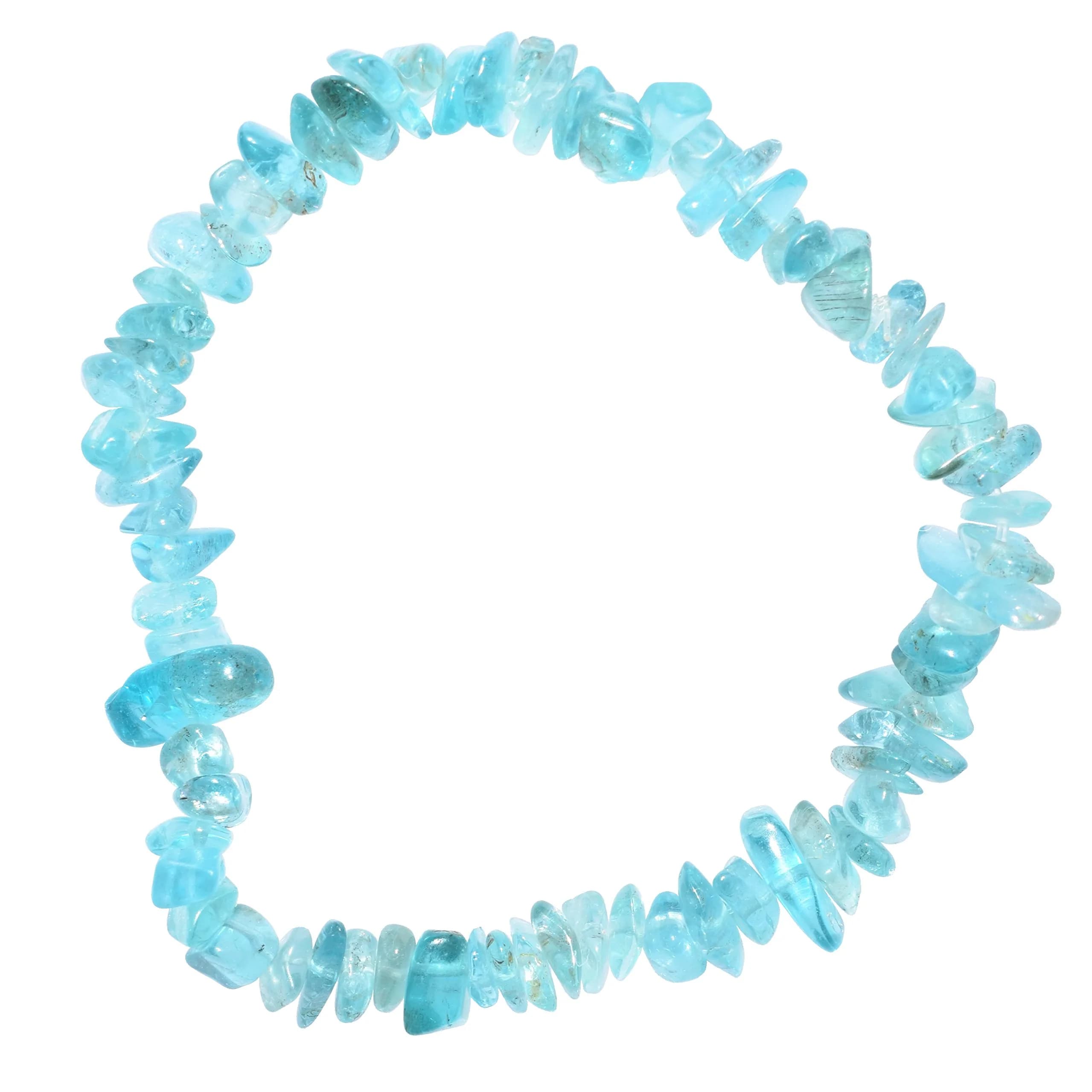 Zenergy Gems Blue Apatite Crystal Bead Bracelet 7" | Psychic Development & Akashic Records — Blue Apatite
